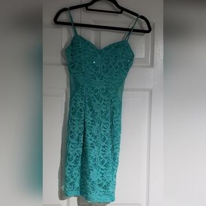 Elegant Teal Sequence Dress